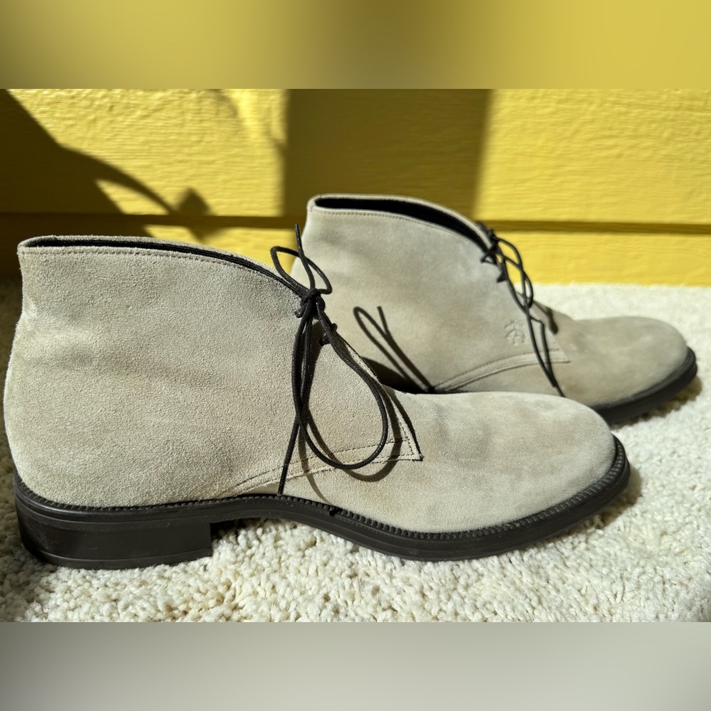 Men's Brooks Brothers Suede Chukka Boots - Gray/Khaki - Picture 4 of 8